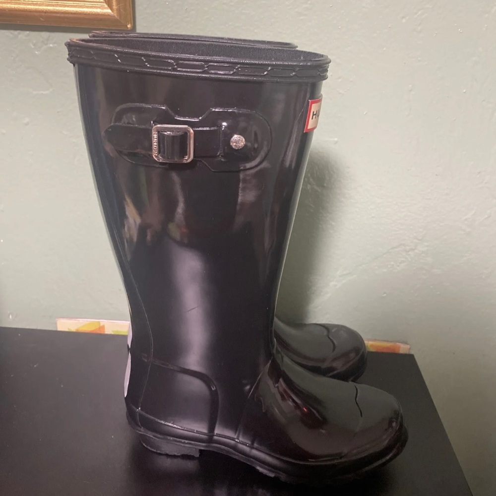 ⭐️Host pick ⭐️ HUNTER Original Kids Classic Gloss Rain Boots Black 2B/3G - Picture 5 of 11